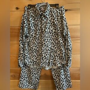 Leopard Print New Directions Cotton Pajamas size Large